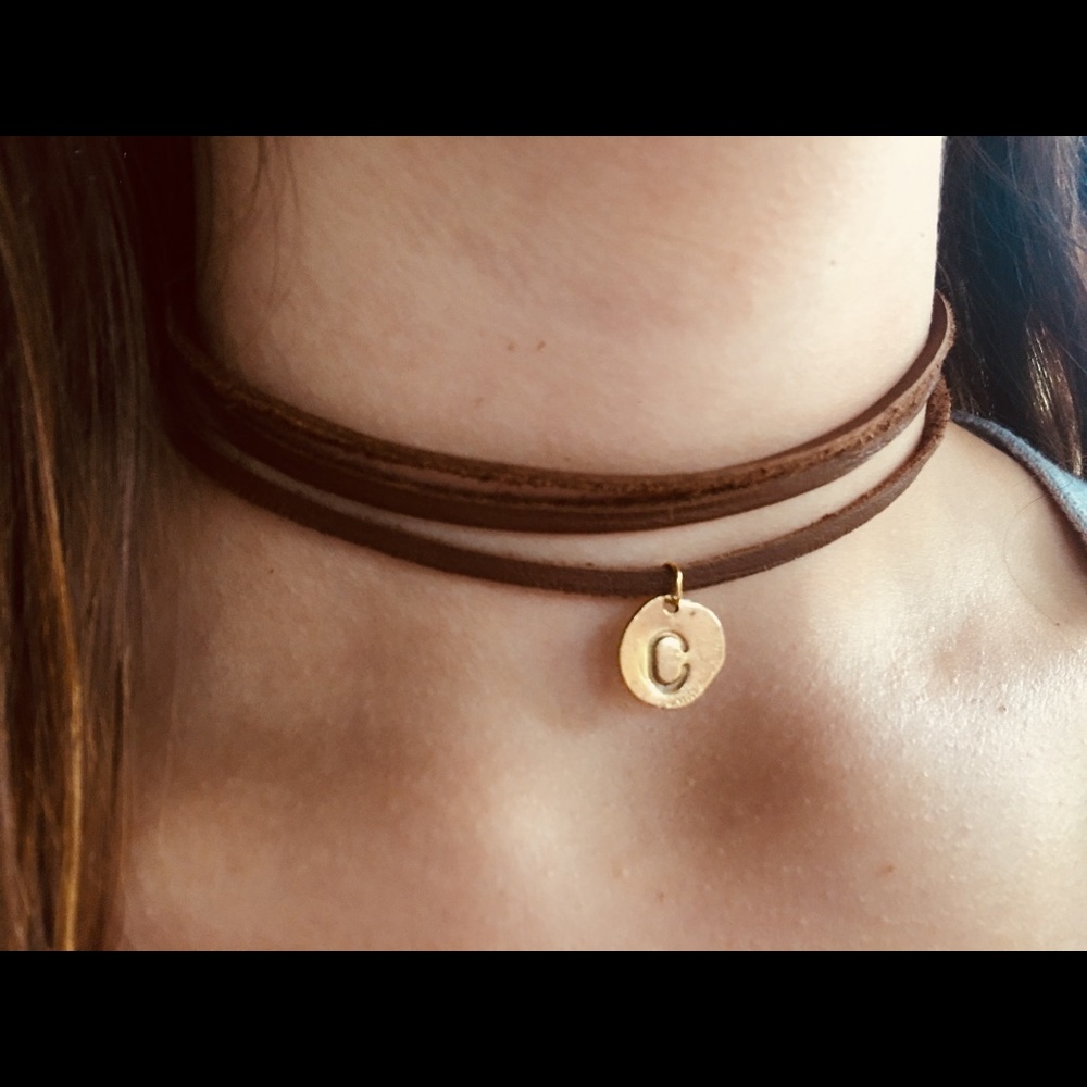 Leather Initial Necklace/Bracelet